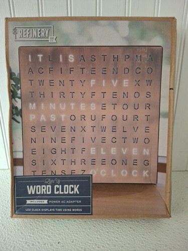 Light word clock - up, copper